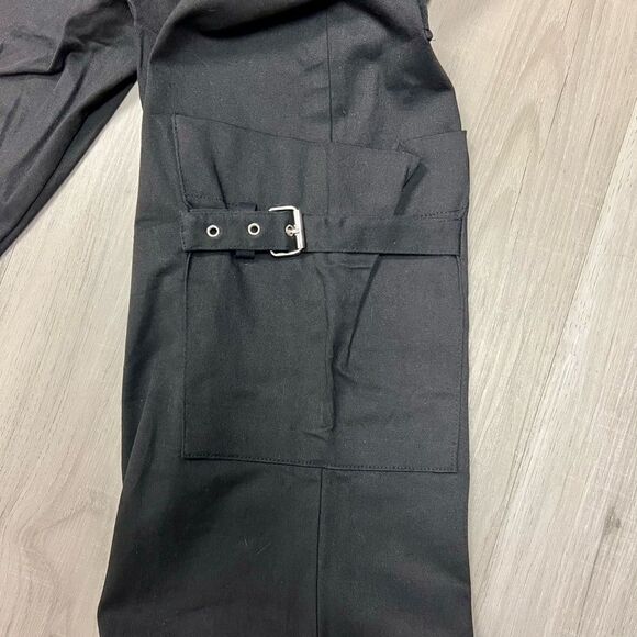 NWOT vintage y2k bondage pants black linen flare cut sz 15 by Girlfriends LA - Picture 14 of 14